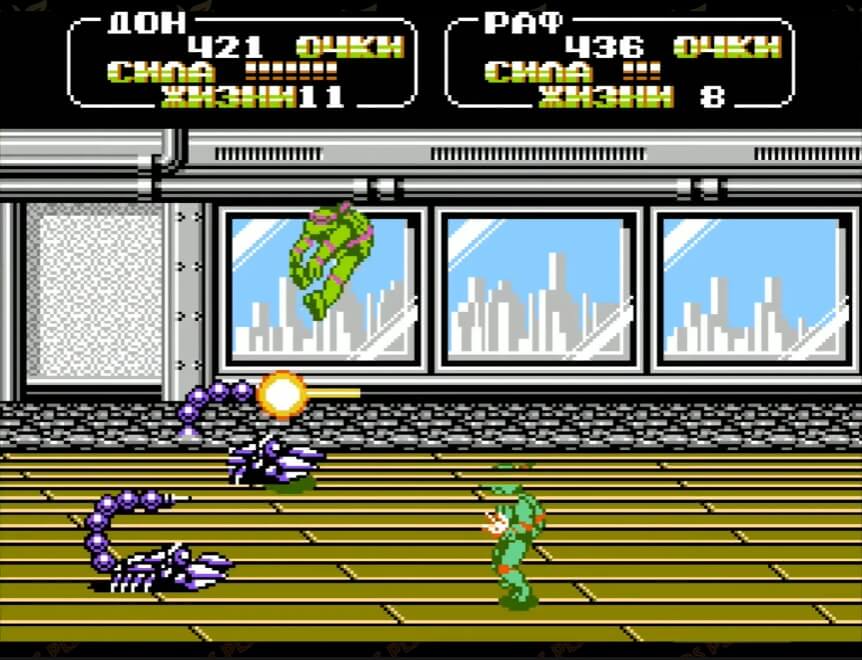 Teenage Mutant Ninja Turtles II - Arcade Game - геймплей игры Dendy\NES